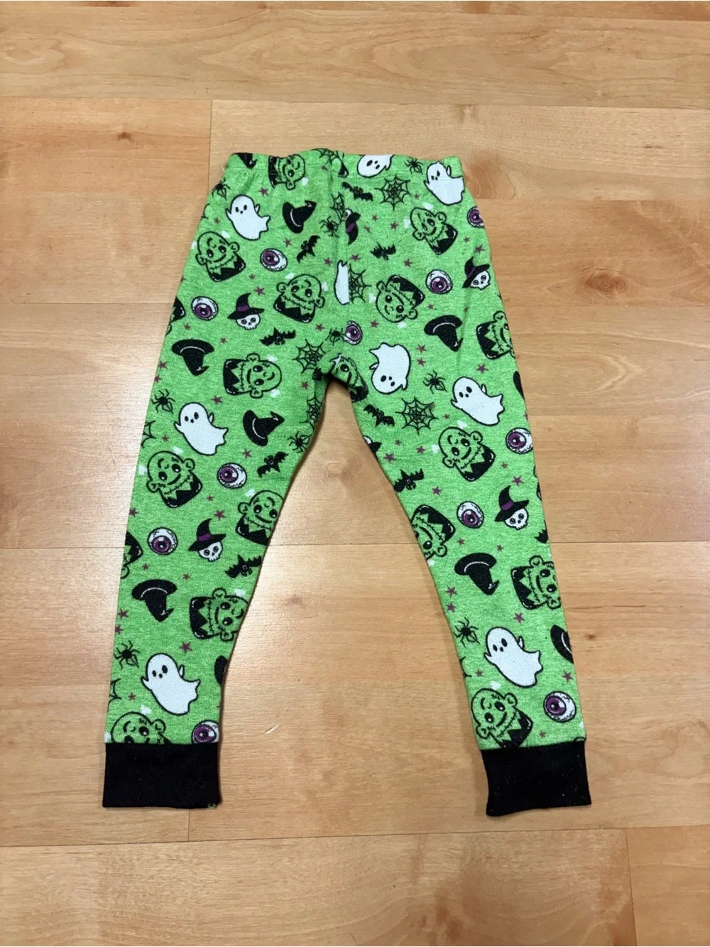 Trick or Treat Sleep Green 2pc Frankenstein Halloween Long Sleeve PJs Set 3T